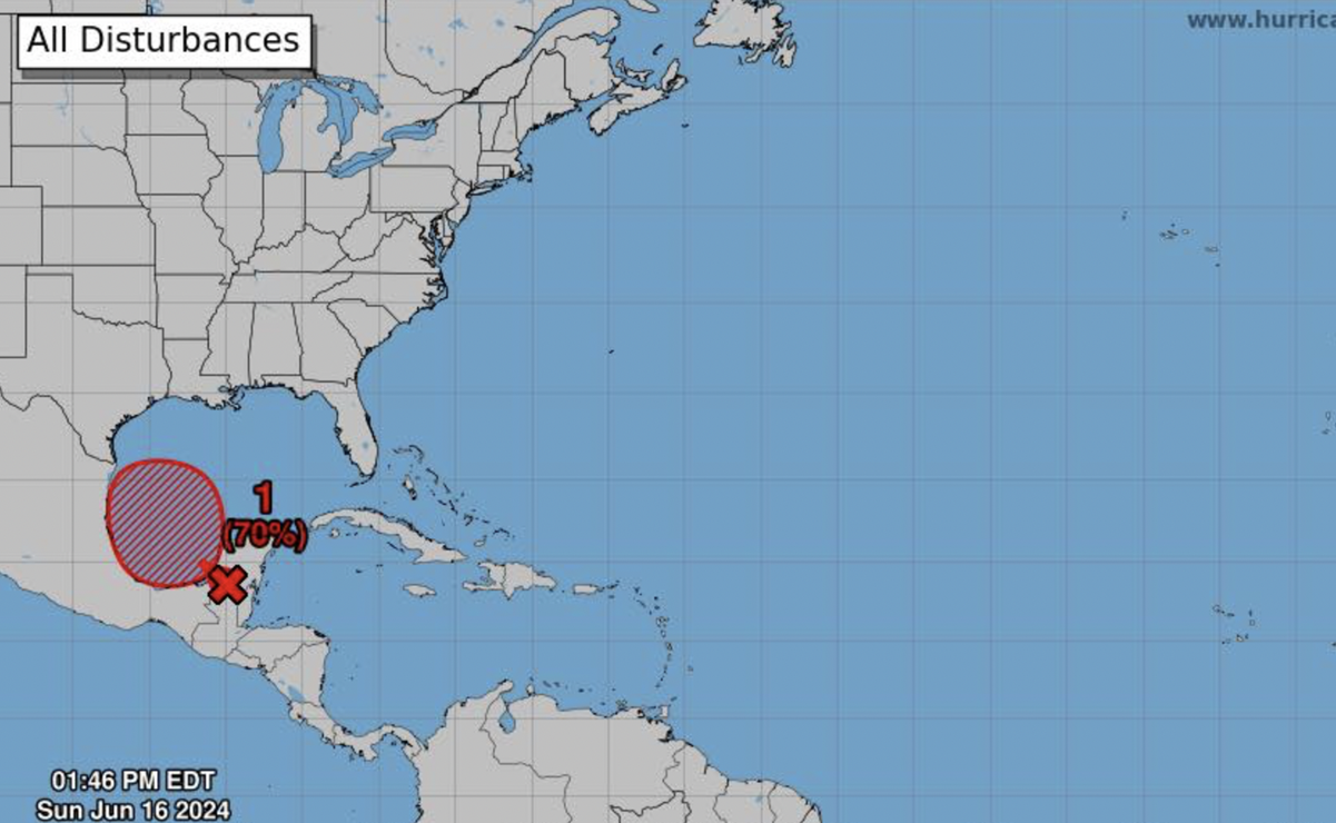 Aumenta probabilidad de formarse un ciclón tropical en el Golfo de México