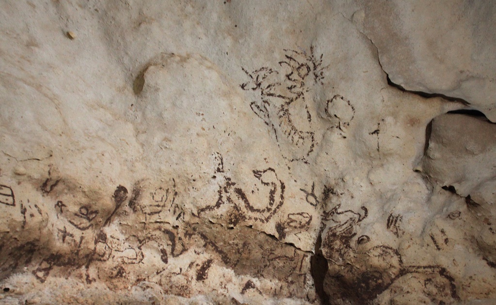 Hallan en Yucatán cueva con tesoro de pinturas rupestres 