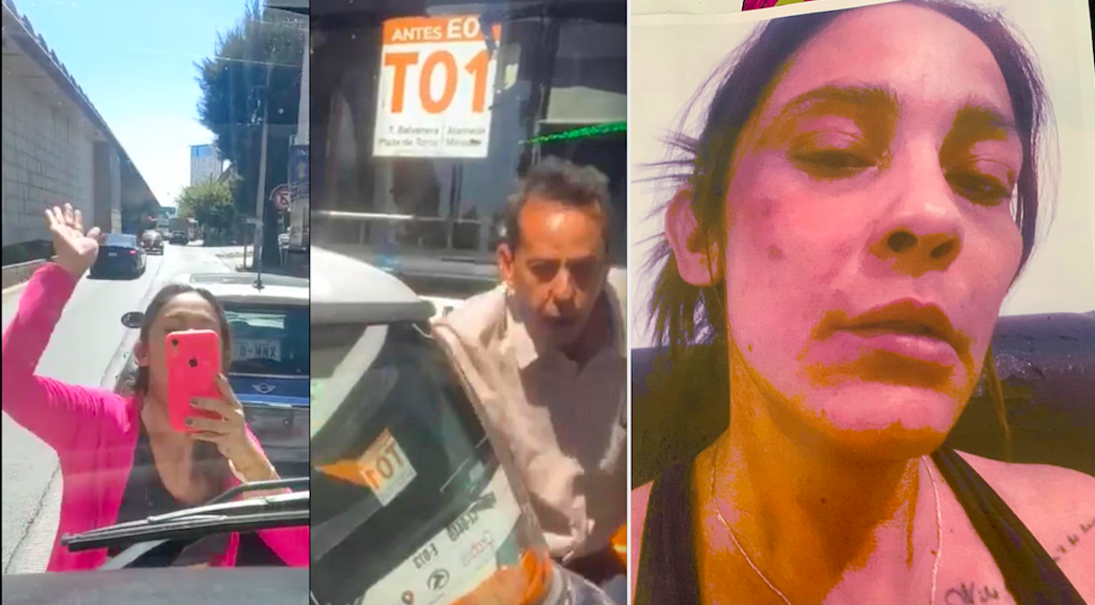 Operador de Qrobús y mujer se confrontan en la vía pública 