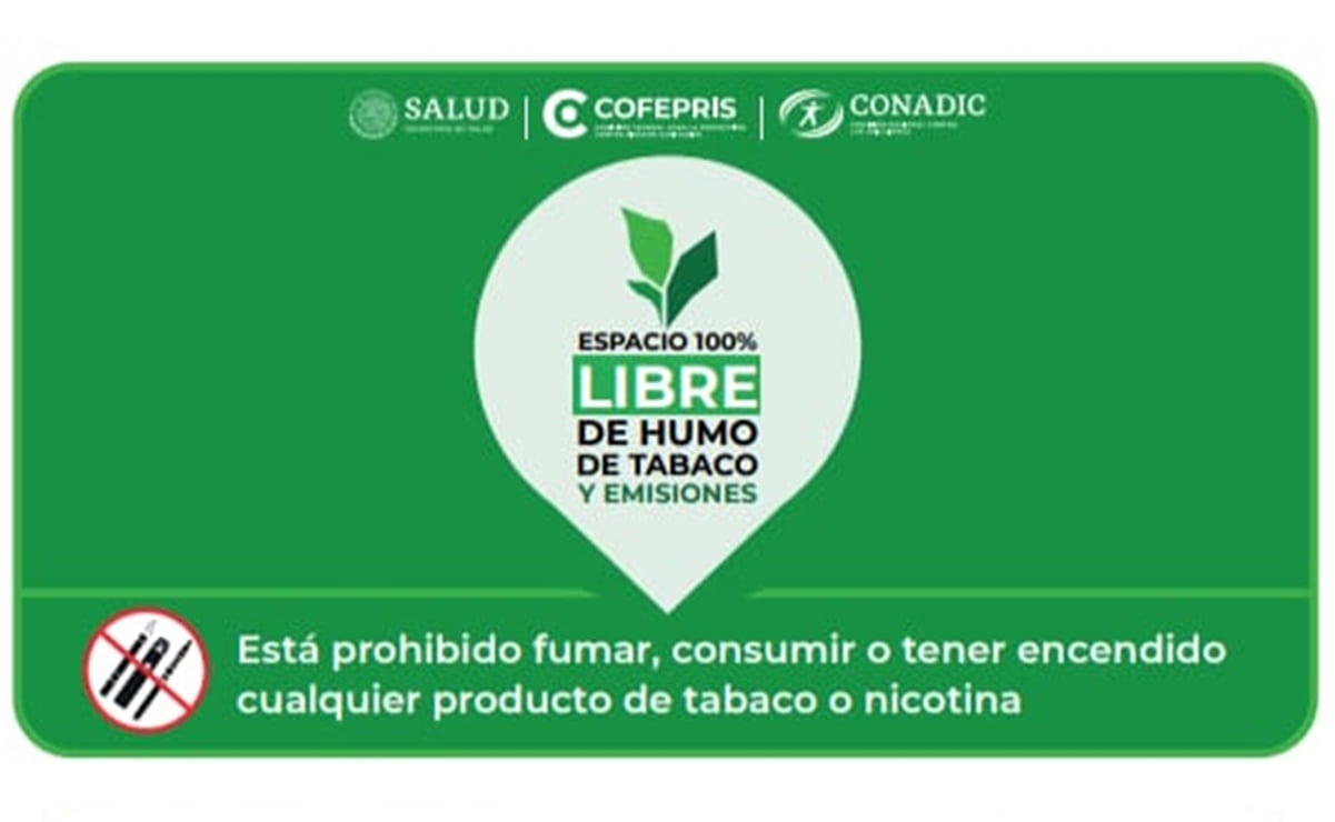 Cofepris da 2 meses para que establecimientos pongan señalética de espacios 100% libres de humo de tabaco 