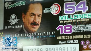 Develan billete de Lotería por 50 años del Licenciado Ealy Ortiz al frente de EL UNIVERSAL
