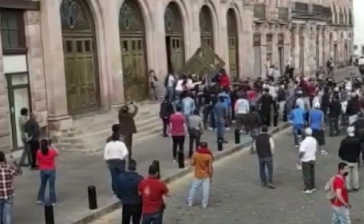 Se registran disturbios durante visita de Napoleón Gómez Urrutia a Zacatecas