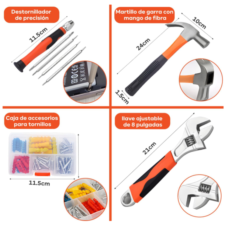 Juego de herramientas Bycray para reparaciones del hogar
