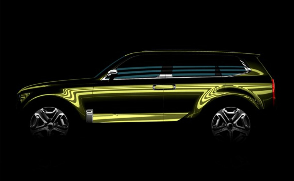 KIA muestra su modelo Telluride durante el Auto Show de Detroit