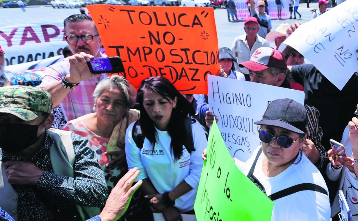 Protestan por imposición de candidatos en Morena