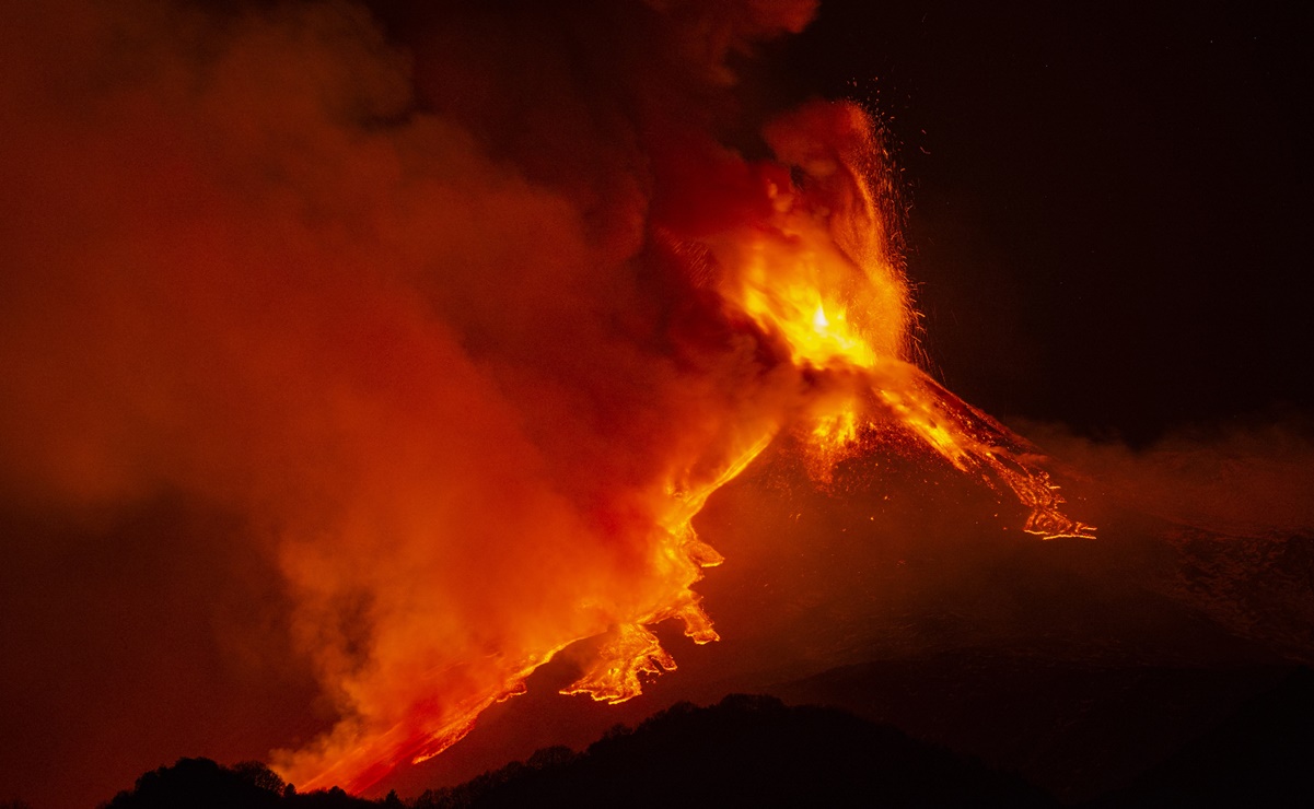 Así se vieron desde el espacio los ríos de lava del volcán Etna