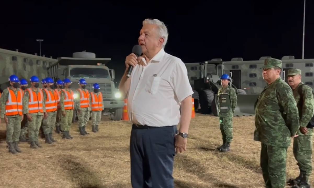 Militares inician construcción de Tren Maya y aeropuerto de Tulum; obras no tienen fines de lucro: AMLO