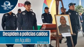 Rinden homenaje a policías asesinados en Aguililla, Michoacán