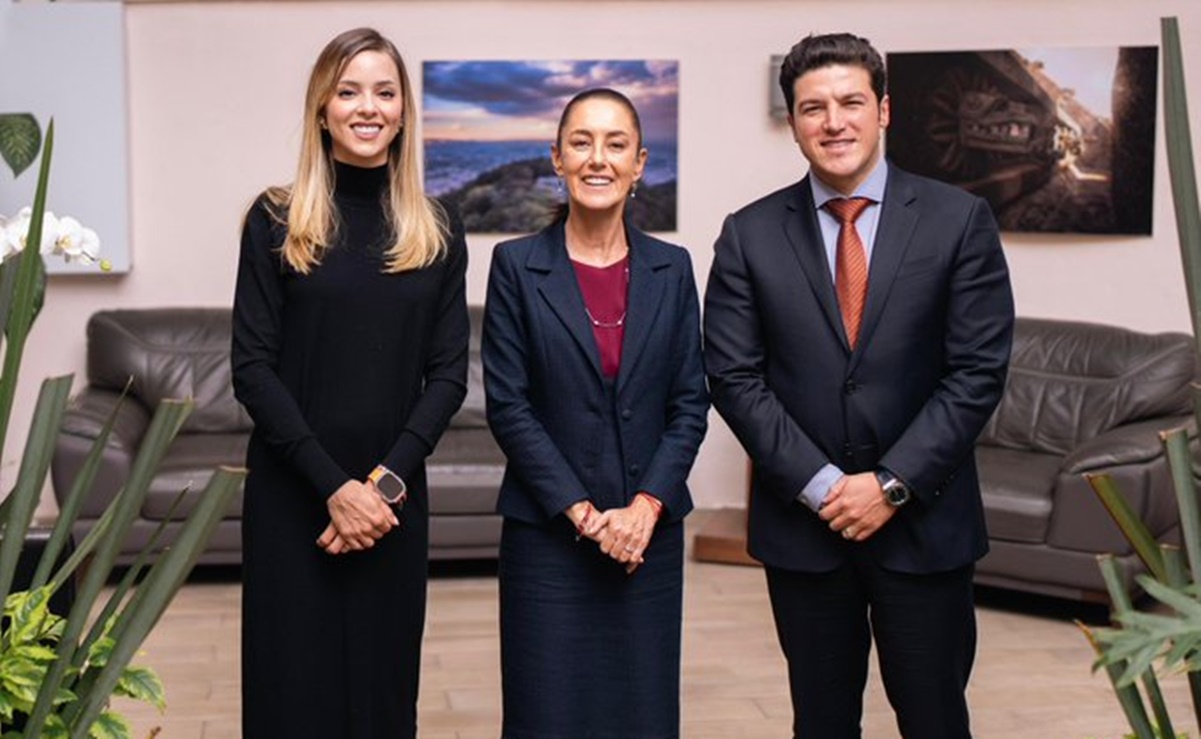 Claudia Sheinbaum se reúne con Samuel García y Mariana Rodríguez en su casa de transición