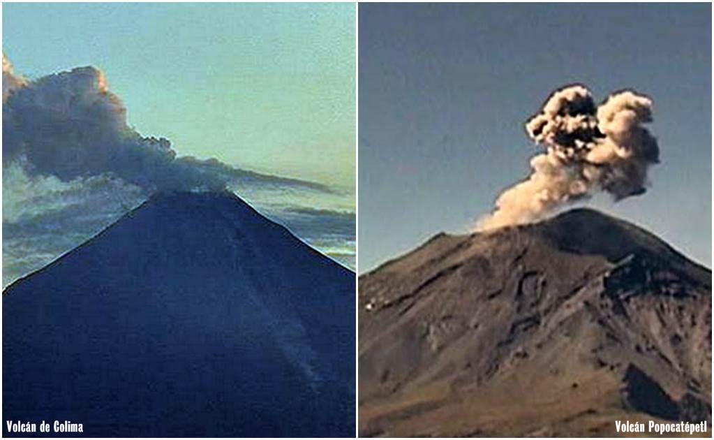Volcanes de Colima y Popocatépetl con baja actividad sísmica