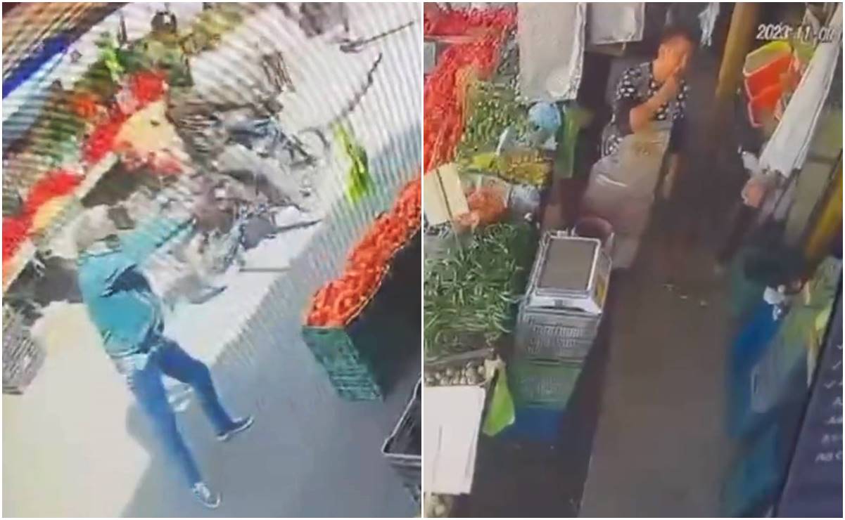 Captan en video ataque contra comerciante en la Central de Abasto de Celaya, Guanajuato