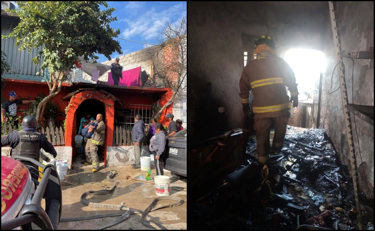 Entre gritos de auxilio, rescatan a 3 menores de incendio por veladora en altar de muertos en Guanajuato 