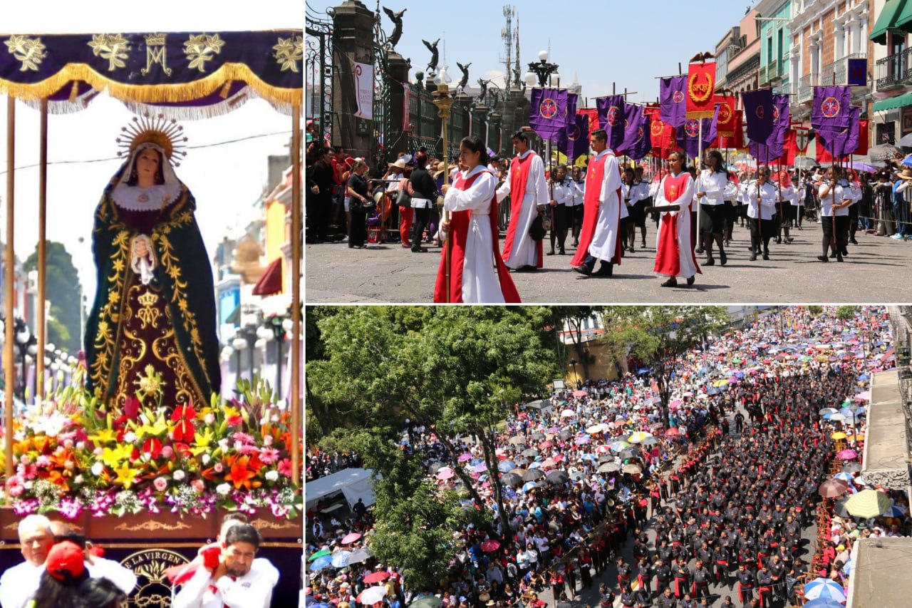 Así se vivió la Procesión de Viernes Santo en Puebla 2026: miles de ...