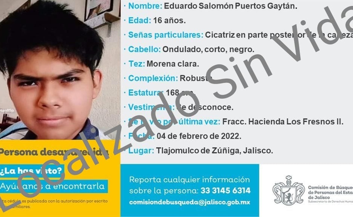 Localizan sin vida a Eduardo Gaytán, joven desaparecido en Jalisco