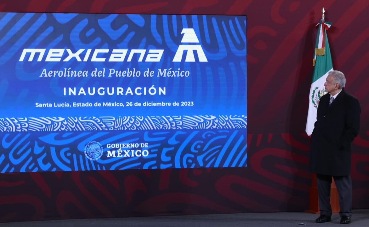 AMLO inaugura Mexicana de Aviación desde Palacio Nacional