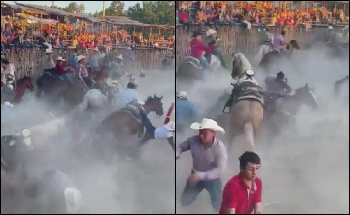 VIDEO: “Carambola” de caballos provoca caos en torneo de lazo en Telchac, Yucatán 