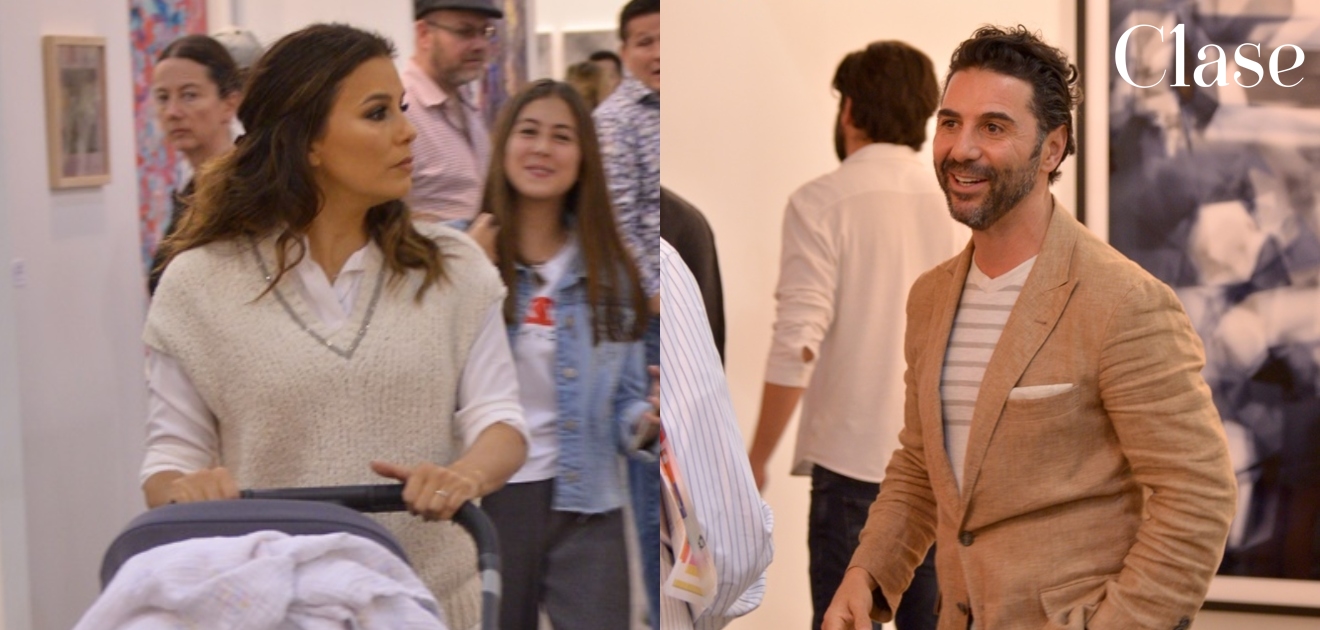 Pepe Bastón, Eva Longoria y Ludwika Paleta en Zona Maco 