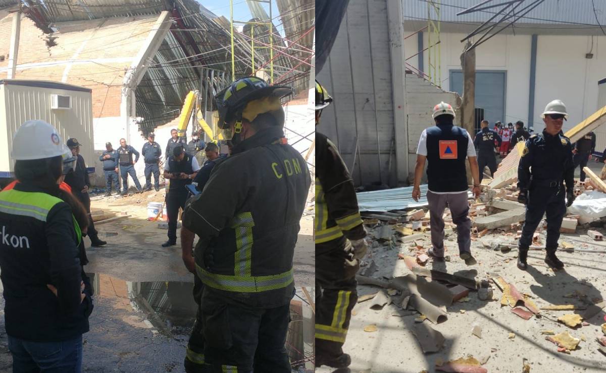 Colapsa techo de bodega en Pantaco, Azcapotzalco; hay un muerto y tres lesionados 