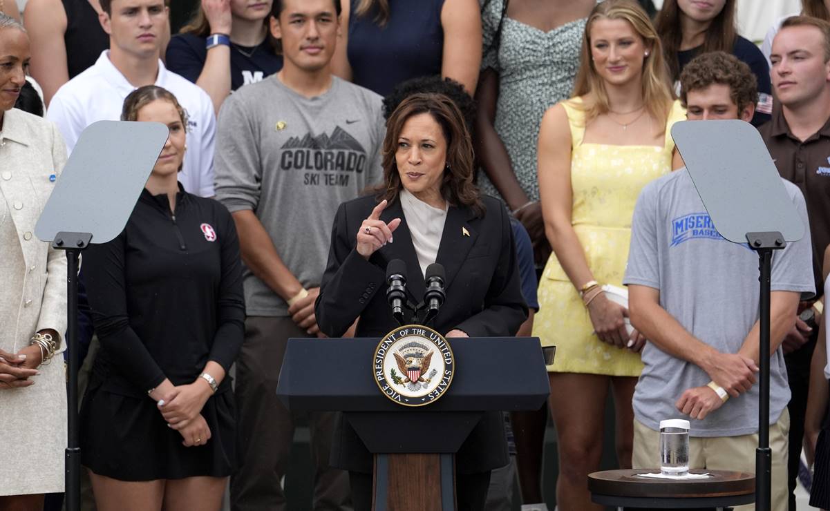 Kamala Harris elogia a Joe Biden durante su debut como aspirante presidencial 