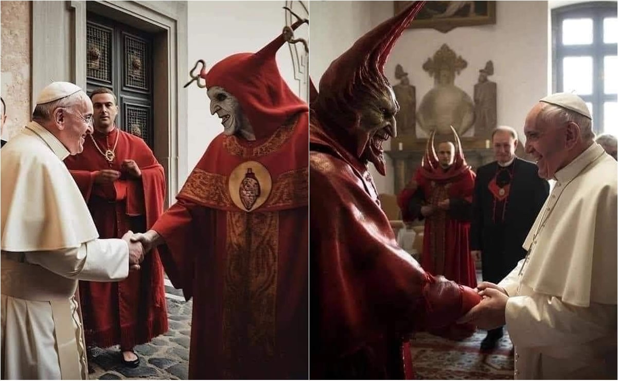 ¿De dónde viene la foto del supuesto saludo del Papa Francisco a sacerdotes satánicos?