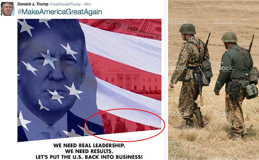 Equipo de Trump tuitea foto con presuntos soldados nazis