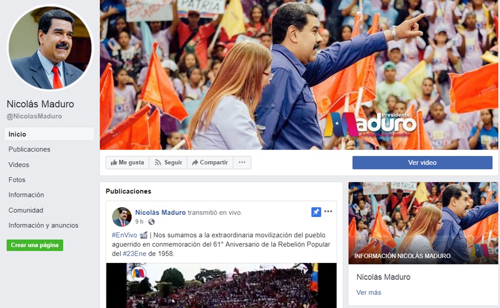 Precisan que “Nicolás Maduro no estaba verificado en Instagram ni en Facebook”