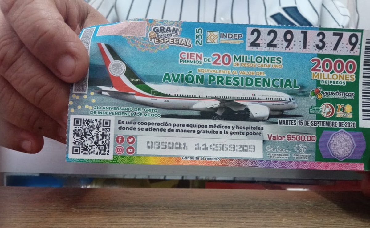 “Cachitos” de la rifa del avión que no se vendieron, “se cancelaron”, dice Lotería Nacional