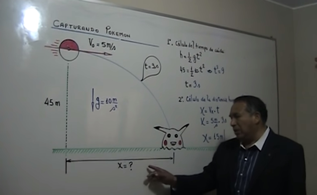 Profesor causa sensación enseñando Física con pokémones