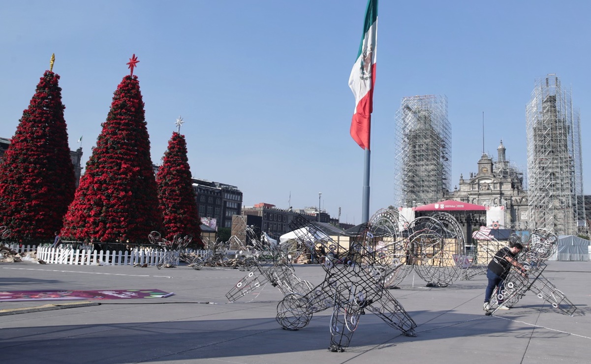 Alistan apertura de la Verbena Navideña en el Zócalo capitalino