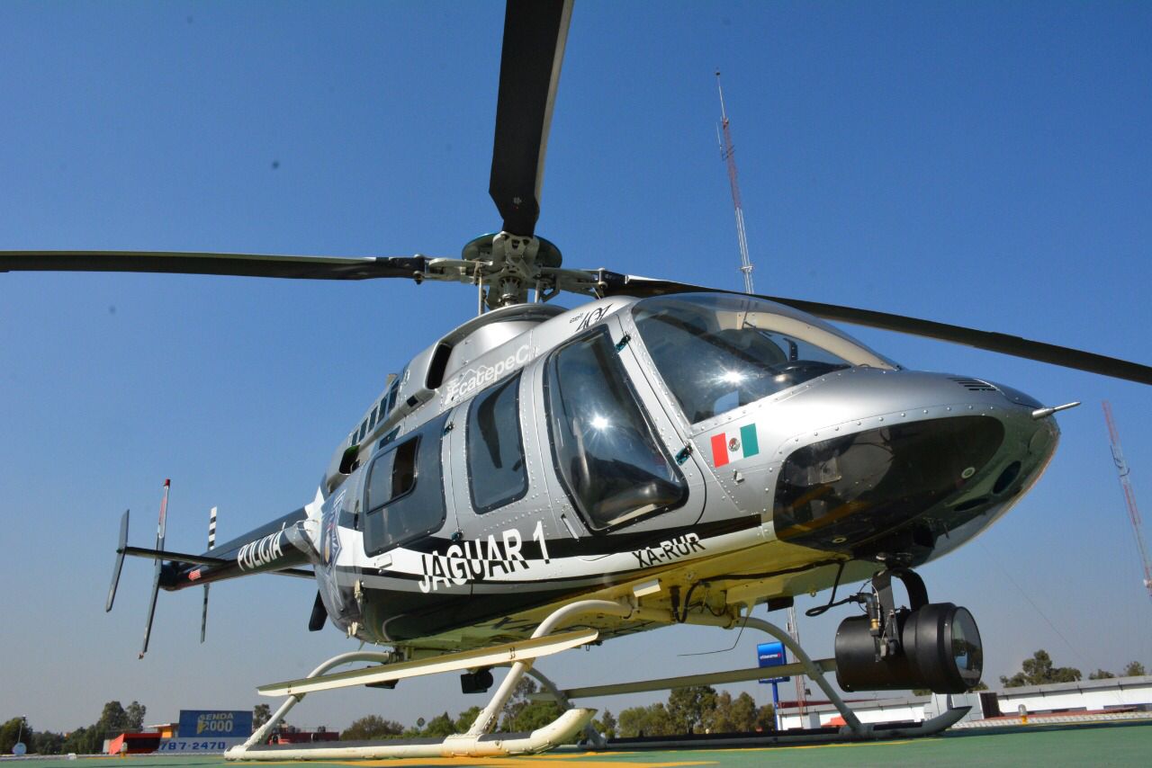 Ecatepec pone en operación a "Jaguar 1", helicóptero para patrullajes aéreos 