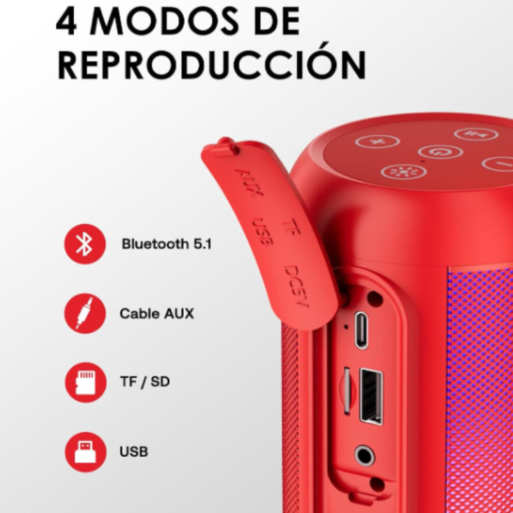 Bocina recargable 1 Hora con batería de 20 horas de reproducción