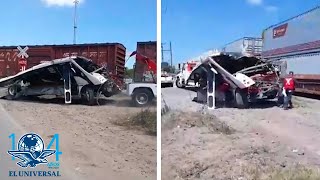 Tren embiste unidad de transporte público en San Juan del Río, Querétaro; reportan nueve muertos