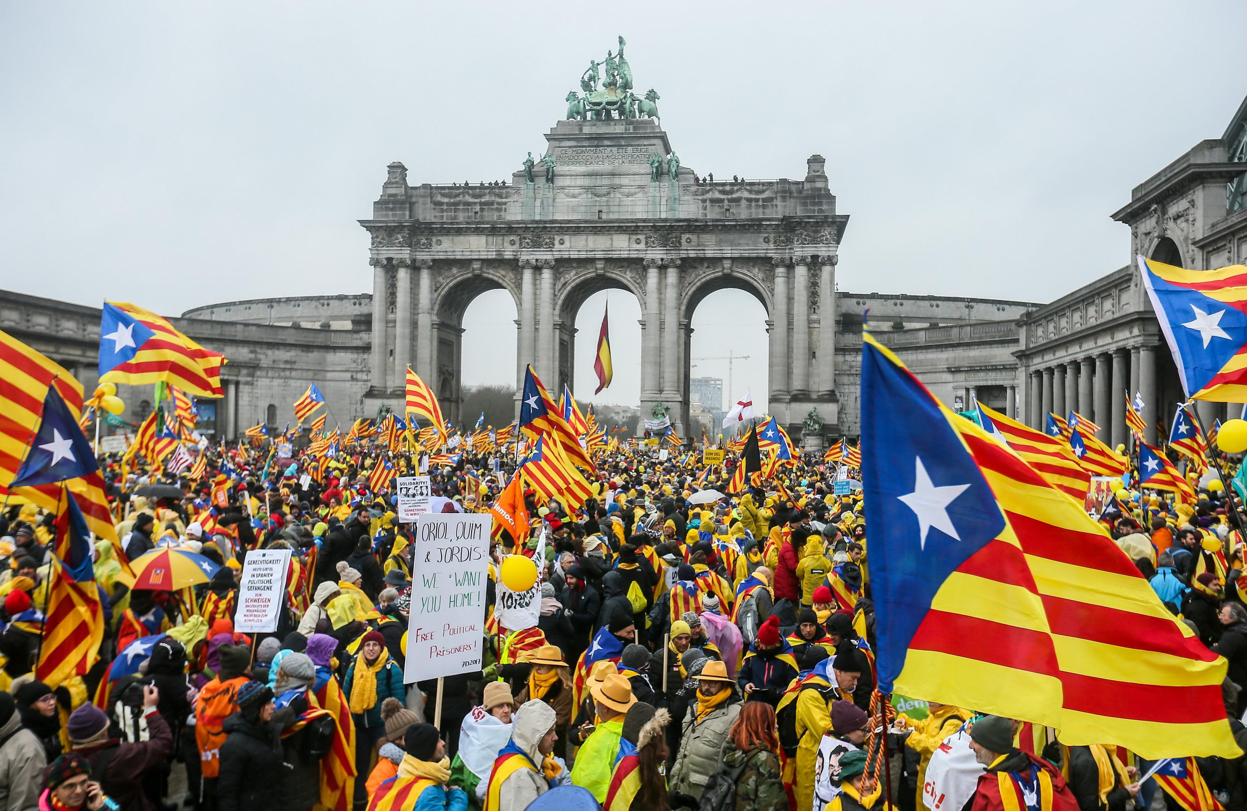 ​El independentismo catalán se hace escuchar en la capital de Europa
