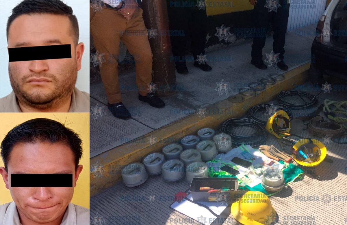 Detienen a trabajadores “piratas” de CFE; exigían 4 mil pesos para no cortar la luz a usuaria en Zinacantepec