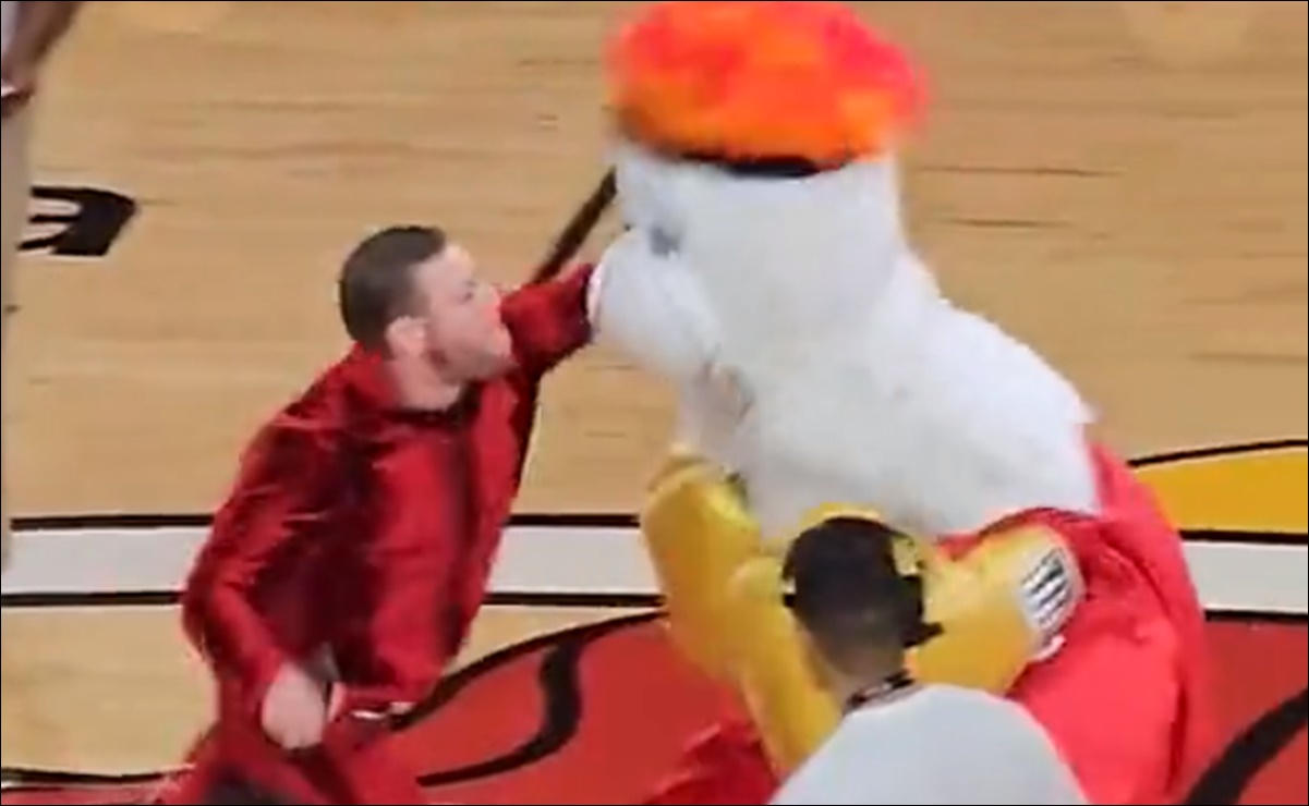 VIDEO: Conor McGregor golpeó y dejó herida a la mascota del Miami Heat