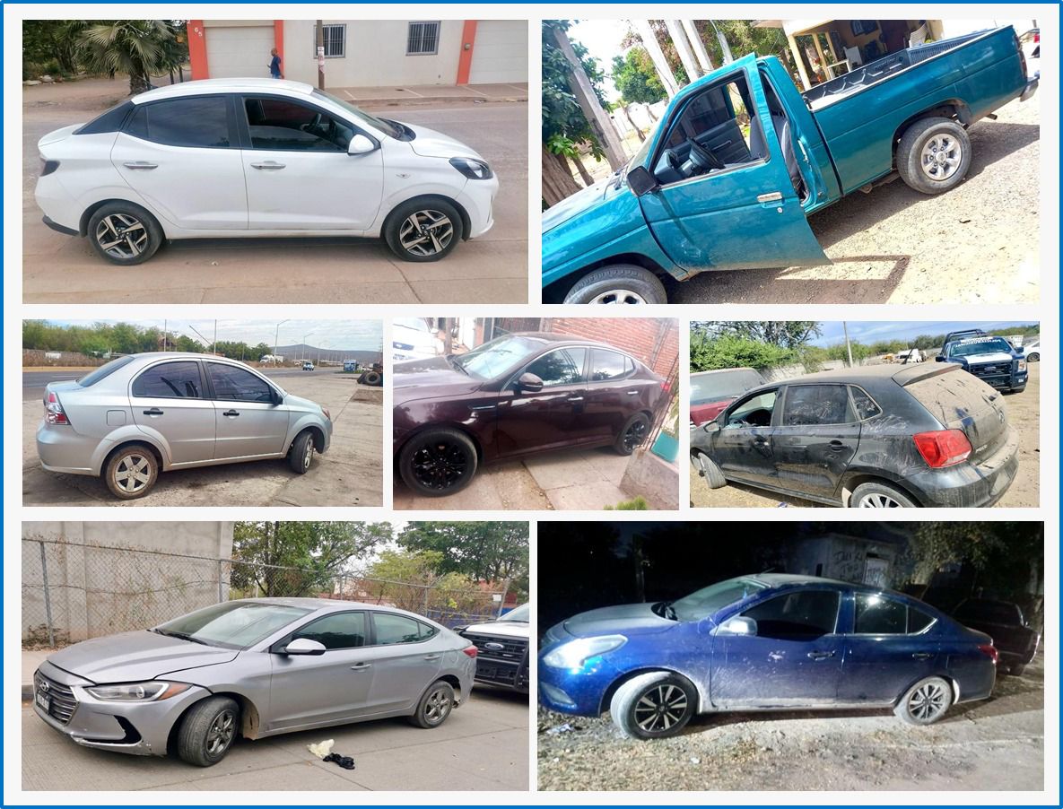 Suman 16 vehículos con reporte de robo recuperados en Sinaloa