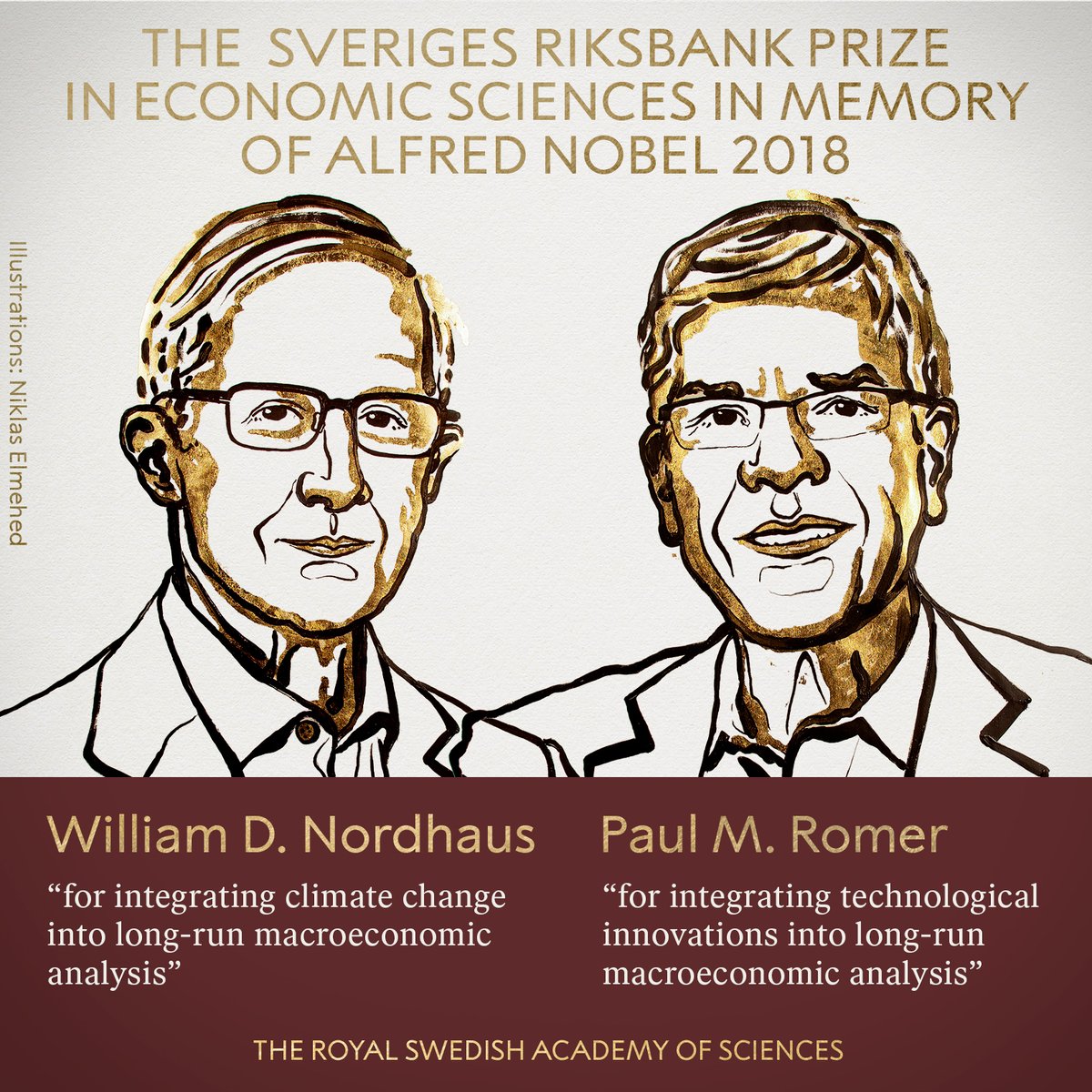 Nordhaus y Romer ganan el Premio Nobel de Economía