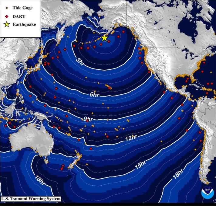 Alerta de tsunami en Alaska tras sismo de magnitud 7.2