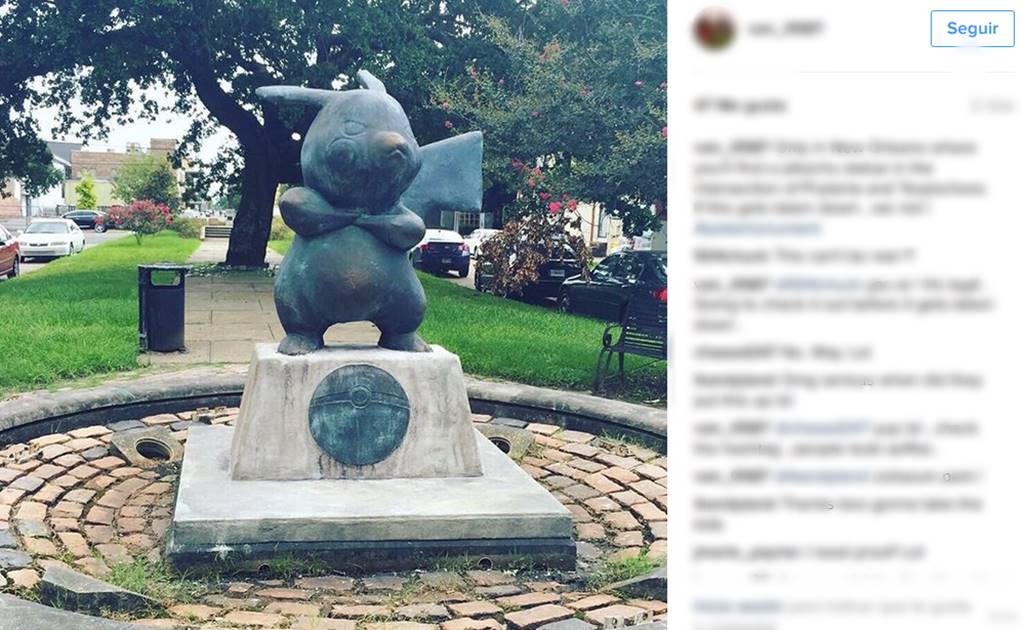 Estatua de Pokémon aparece en parque de Nueva Orleans 