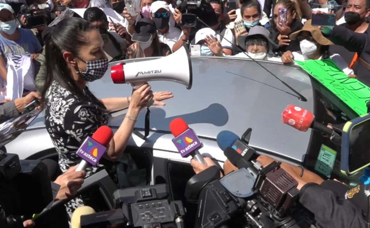 Manifestantes increpan a Sheinbaum en evento; exigen liberación de más de 100 motociclistas detenidos en Tepito