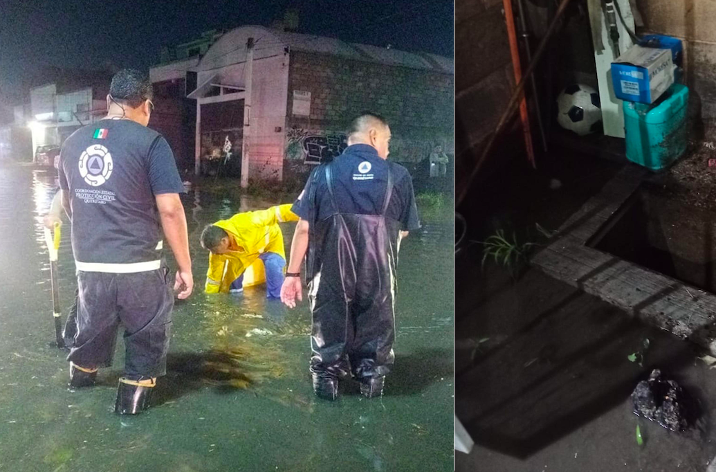 Lluvia causa encharcamientos y caos en la zona metropolitana en Querétaro 