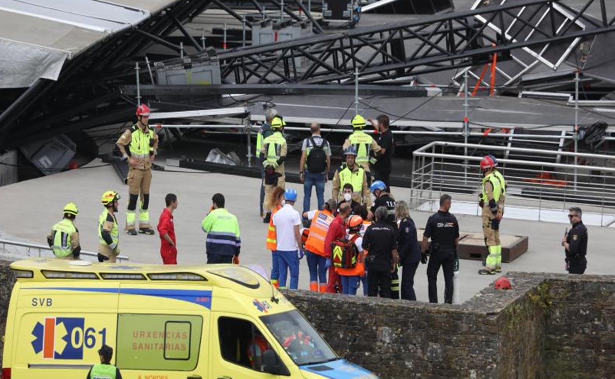 Se desploma escenario de festival musical en Santiago de Compostela; hay seis heridos