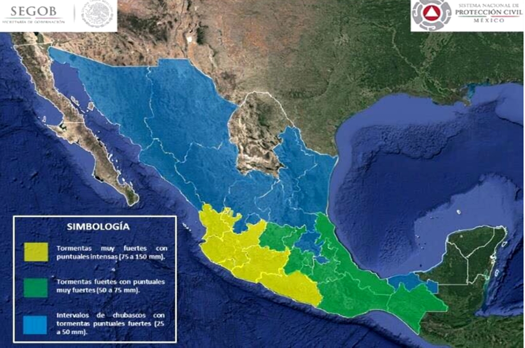 Llaman a extremar precauciones en Michoacán ante lluvias intensas