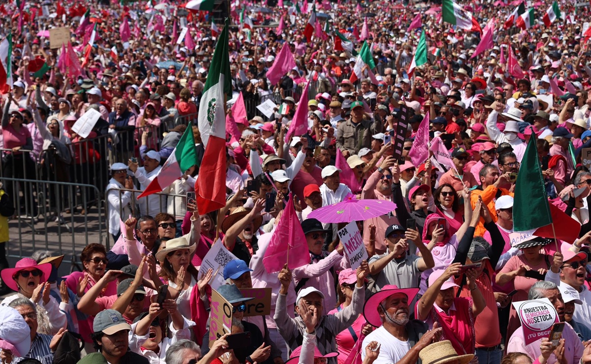 Gobierno de la CDMX reporta asistencia de 90 mil personas a Marcha por la Democracia 