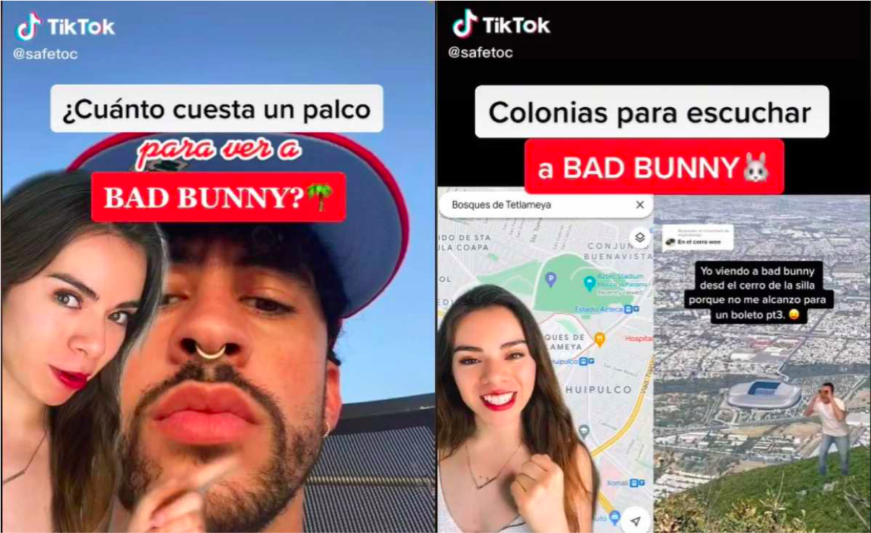 Tiktoker revela en qué colonias escuchar el concierto de Bad Bunny gratis