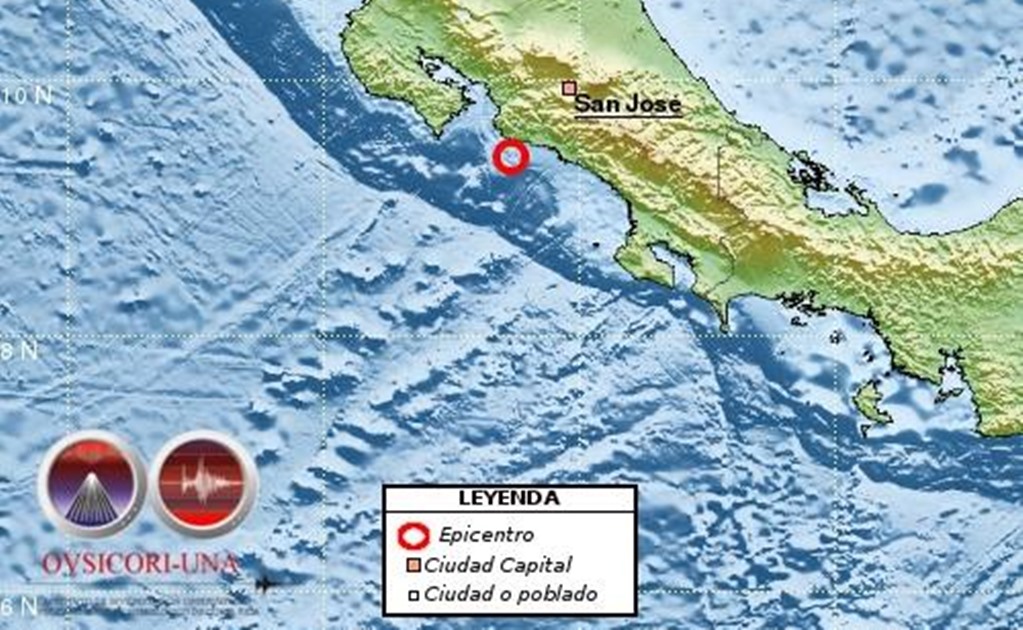 Reportan sismo de 6.9 grados en Costa Rica