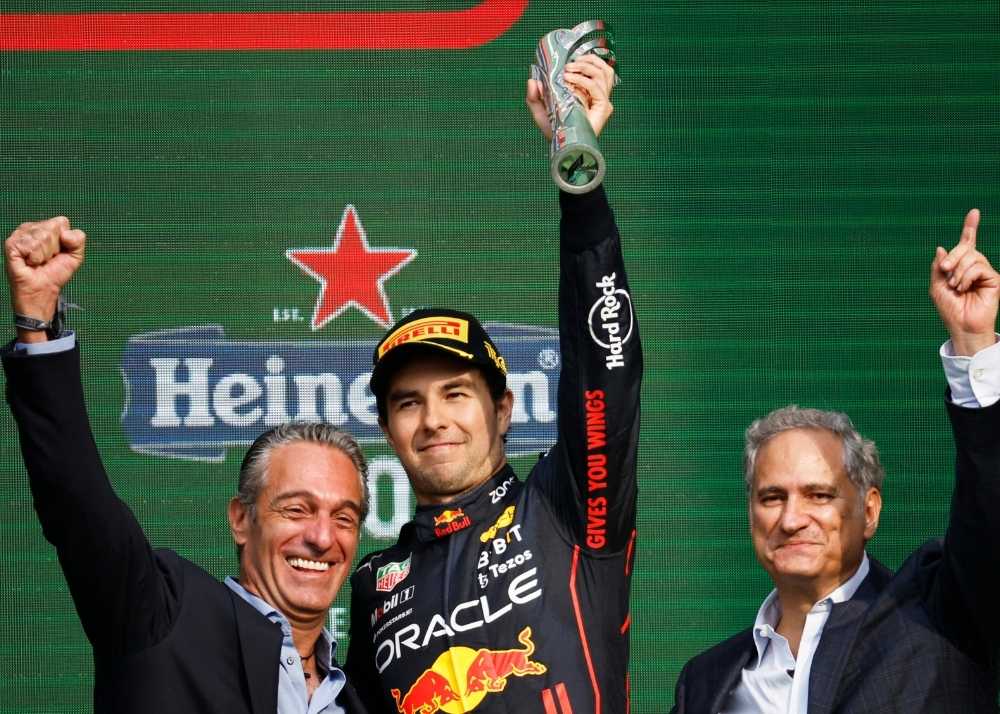 GP de México: El podio de Checo Pérez y el debut romántico de Carlos Slim con Mercedes Sánchez-Navarro 