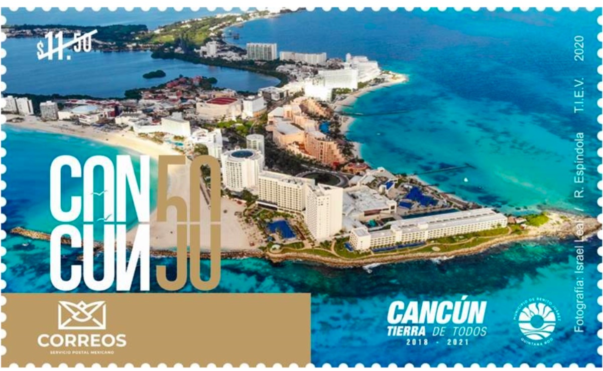 Emiten estampilla por 50 Aniversario de Cancún