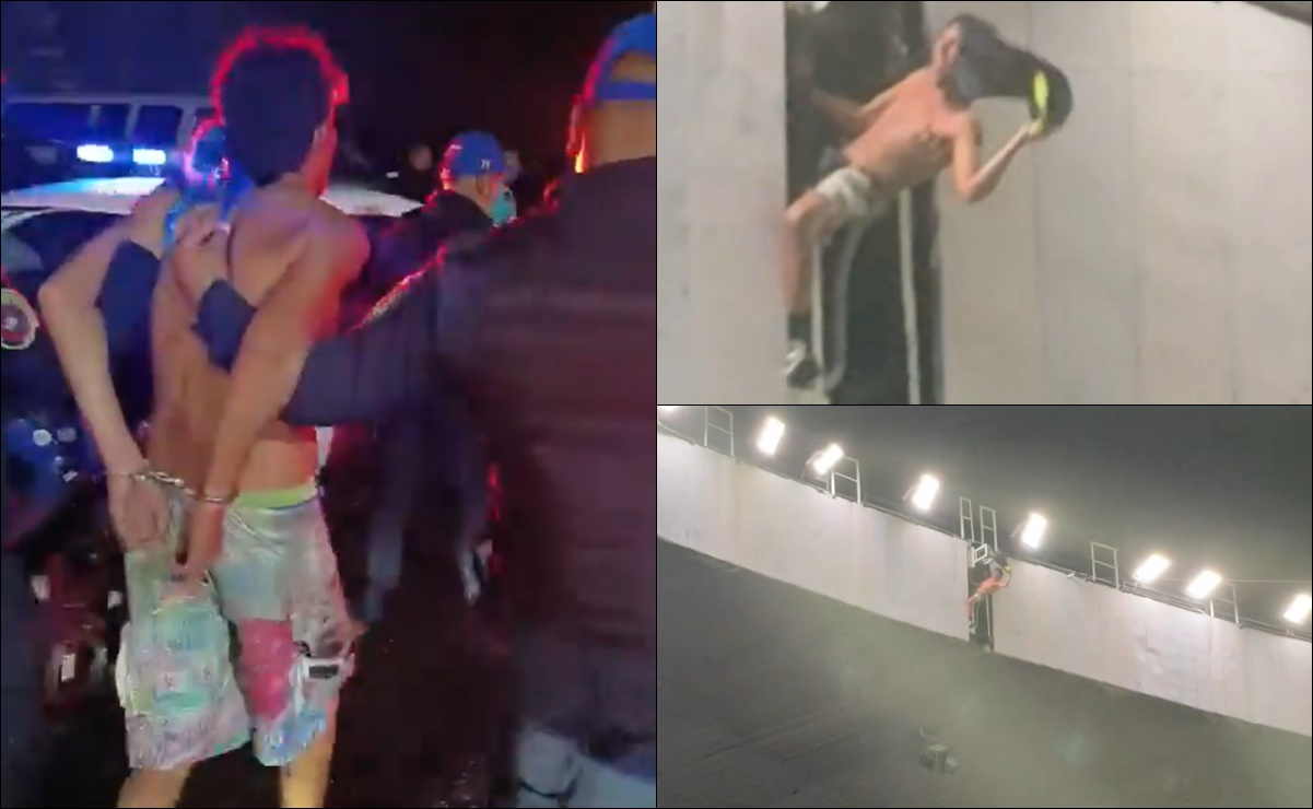 Aficionado que festejó en el techo del Estadio Azteca sí fue detenido por la policía