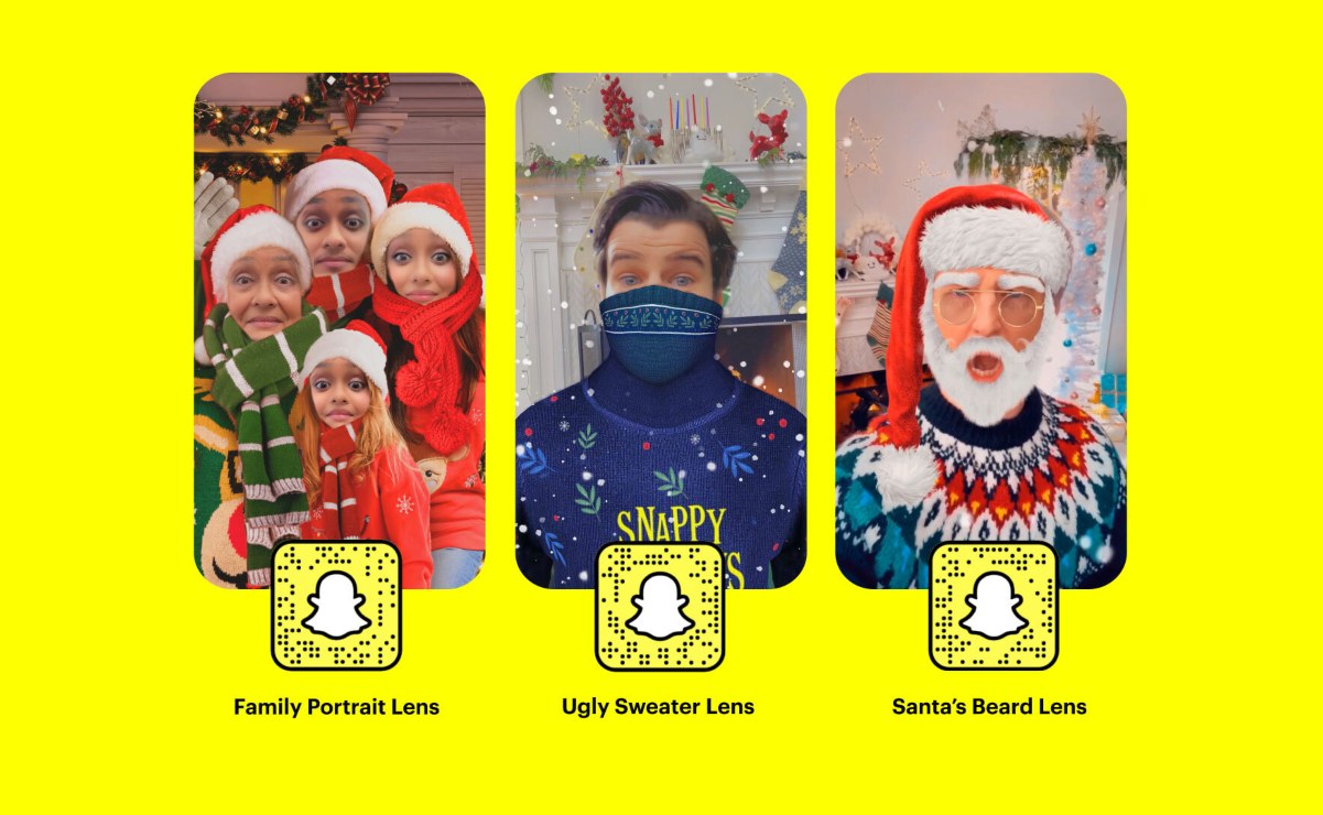 Snapchat anuncia Lentes navideños